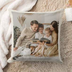 Familie Tekst overlay boho classy Sierkussen