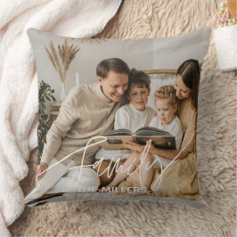 Familie Tekstoverlay boho klassiek gezellig Worpku Kussen