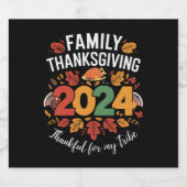 Familie Thanksgiving 2024 Dankbaar voor mijn famil Bier Etiket (Enkel label)