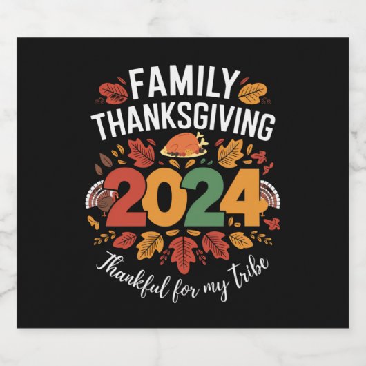 Familie Thanksgiving 2024 Dankbaar voor mijn famil Bier Etiket (Enkel label)