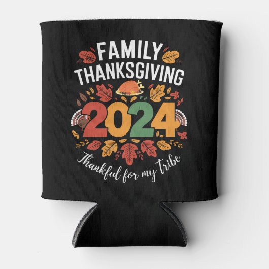 Familie Thanksgiving 2024 Dankbaar voor mijn famil Blikjeskoeler (Voorkant)