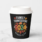 Familie Thanksgiving 2024 Dankbaar voor mijn famil Papieren Bekers (Voorkant)