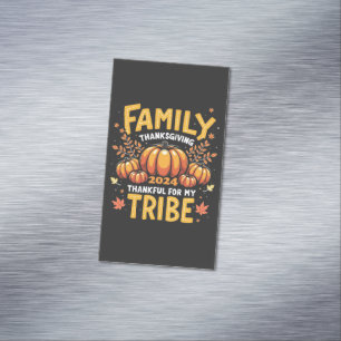 Familie Thanksgiving 2024 Dankbaar voor mijn stam Magnetisch Visitekaartje
