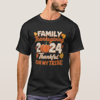 Familie Thanksgiving 2024 Dankbaar voor mijn tribe T-shirt