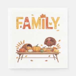 Familie Thanksgiving 2025 Dankbaar Voor Mijn Stam Servet