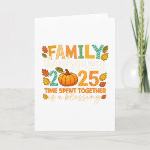 Familie Thanksgiving 2025 Tijd Doorgebracht Samen Kaart