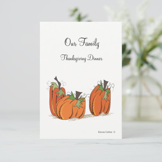 Familie Thanksgiving Binnenuitnodiging Kaart (Staand voorkant)