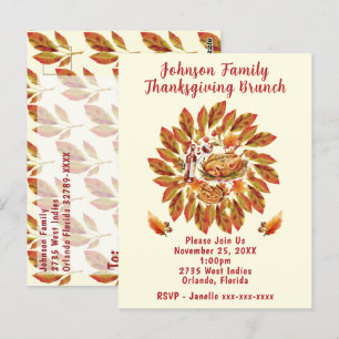 Familie Thanksgiving Brunch Briefkaart