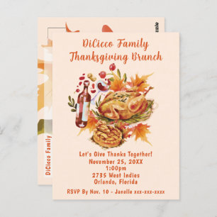 Familie Thanksgiving Brunch Briefkaart