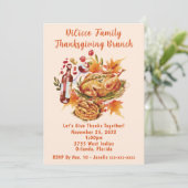 Familie Thanksgiving Brunch Kaart (Staand voorkant)