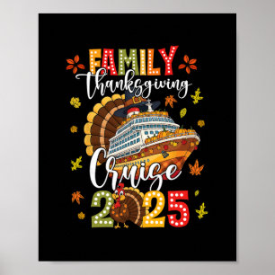Familie Thanksgiving Cruise 2025 Vakantie Trip Sch Poster