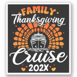 Familie Thanksgiving Cruise Aangepast Jaar Cruises Sticker