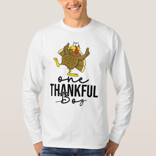 Familie Thanksgiving Dag Turkije een dankbare jong T-shirt (Voorkant)