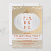 Familie Thanksgiving Dinner White Pumpkin Kaart (Voorkant)