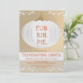 Familie Thanksgiving Dinner White Pumpkin Kaart (Staand voorkant)