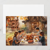 Familie Thanksgiving  Feestdagenkaart (Voorkant / Achterkant)