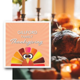 Familie Thanksgiving Gepersonaliseerd Papier serve Servet