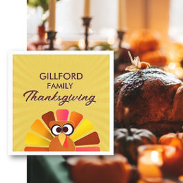 Familie Thanksgiving Gepersonaliseerd Papier serve Servet