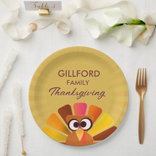 Familie Thanksgiving gepersonaliseerd Papieren Bordje (Huwelijk)