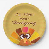Familie Thanksgiving gepersonaliseerd Papieren Bordje (Voorkant)