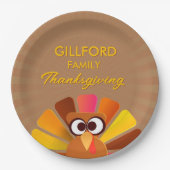 Familie Thanksgiving gepersonaliseerd Papieren Bordje (Voorkant)