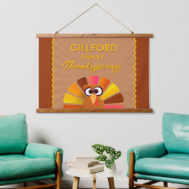 Familie Thanksgiving Gepersonaliseerde muur Hangend Wandkleed