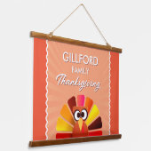 Familie Thanksgiving Gepersonaliseerde muurophangb Hangend Wandkleed (Gebogen)