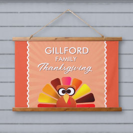Familie Thanksgiving Gepersonaliseerde muurophangb Hangend Wandkleed