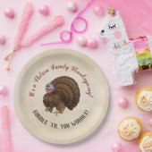 Familie Thanksgiving "Gobble "til you wobble!" Papieren Bordje (Feest)