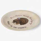 Familie Thanksgiving "Gobble "til you wobble!" Papieren Bordje (Gekanteld)