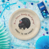 Familie Thanksgiving "Gobble "til you wobble!" Papieren Bordje (Feest)