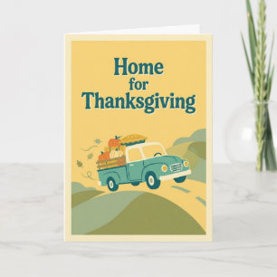 Familie Thanksgiving Thuis Thanksgiving Reis Thuis Kaart