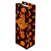 Familie Thanksgiving Turkije herfst lekt pompoen Wijn Cadeautas (Voorkant Gekanteld)