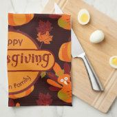 Familie Thanksgiving Turkije - herfst Theedoek (Quarter Fold)