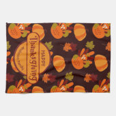 Familie Thanksgiving Turkije - herfst Theedoek (Horizontaal)