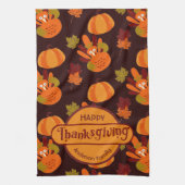 Familie Thanksgiving Turkije - herfst Theedoek (Verticaal)