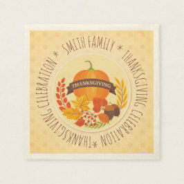 Familie. Thanksgiving vieren. Custom. Servet