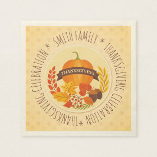  Familie.  Thanksgiving Viering.Personaliseer. Servet