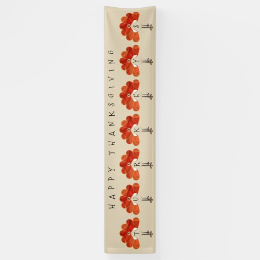 Familie Thanksgivingen Kalkoenen Spandoek (Verticaal)
