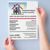 Familie Therapie Ontwerp, Psychotherapeut, Therapi Flyer (Hand)