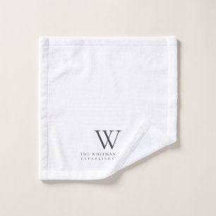 Familie Thuismonogram Moderne Witte Kool Washandje