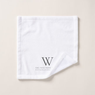 Familie Thuismonogram Moderne Witte Kool Washandje
