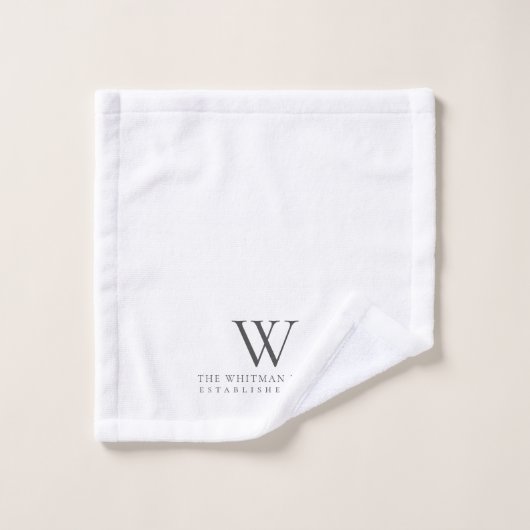 Familie Thuismonogram Moderne Witte Kool Washandje (Wasdoekje)