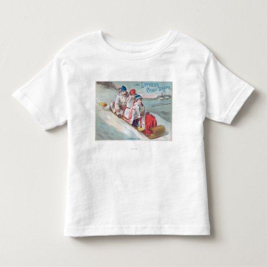 Familie Tobogganing en gebruik van drooggekookte h Kinder Shirts (Voorkant)
