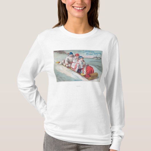Familie Tobogganing en gebruik van drooggekookte h T-shirt (Voorkant)