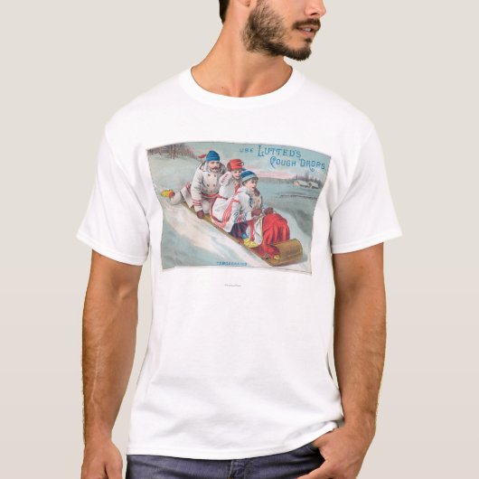 Familie Tobogganing en gebruik van drooggekookte h T-shirt (Voorkant)
