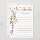 Familie Traditie Wildflower Baby shower Game Kaart (Voorkant)
