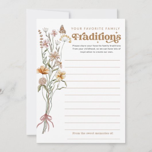 Familie Traditie Wildflower Baby shower Game Kaart (Voorkant)