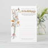 Familie Traditie Wildflower Baby shower Game Kaart (Staand voorkant)