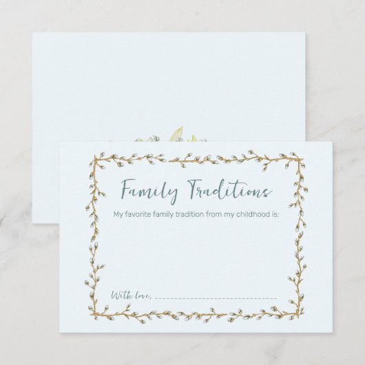 Familie Tradities baby shower Informatiekaartje (Voorkant / Achterkant)